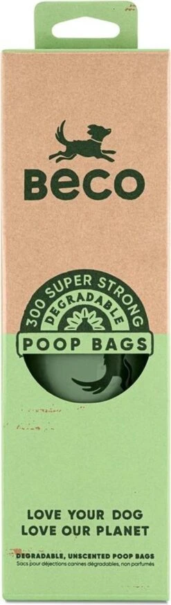 Beco Poop Bags - Hondenpoepzakjes Op Rol 300 Stuks - Groot En Sterk - Beco Pets - 300 Stuks -Huisdierbenodigdheden 339x1200