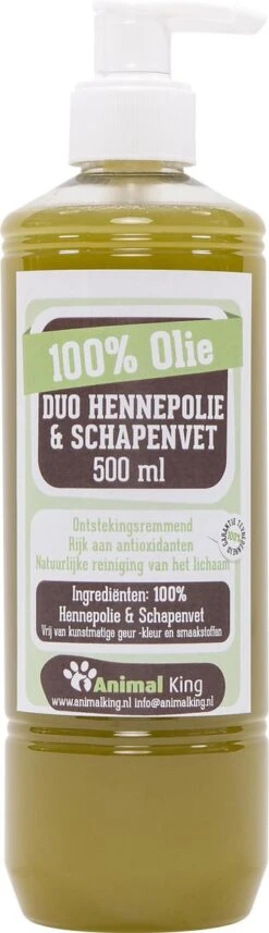 Duo Hennepolie/schapenvet Voor Honden-hond-500ml-Animal King