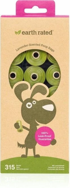 Earth Rated Poepzakjes Lavendel Groen - - 315 Stuks -Huisdierbenodigdheden 450x1200