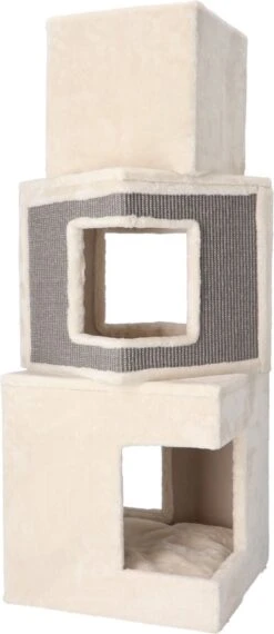 Adori Krabtoren Adele - Krabpaal - 48x48x128 Cm Wit Grijs -Huisdierbenodigdheden 520x1200 2