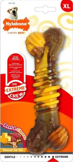 Nylabone Extreme Kauwbot Met Rund- En Kaassmaak - Voor Krachtige Kauwers - In S/M/XL - X-Large