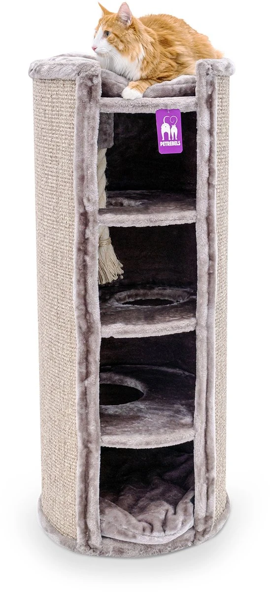 Petrebels Superdome 120 Krabton Voor Katten - Cappuccino - 49 X 49 X 120 Cm 1 Petrebels Superdome 120 Krabton Voor Katten - Cappuccino - 49 X 49 X 120 Cm