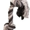 Floss Boss Flostouw – Zeer Stevig En Veilig Hondenspeelgoed – Hondentouw Van Gerecycled Katoen – Grijs Trektouw – 30cm - 135g – 2 Knopen