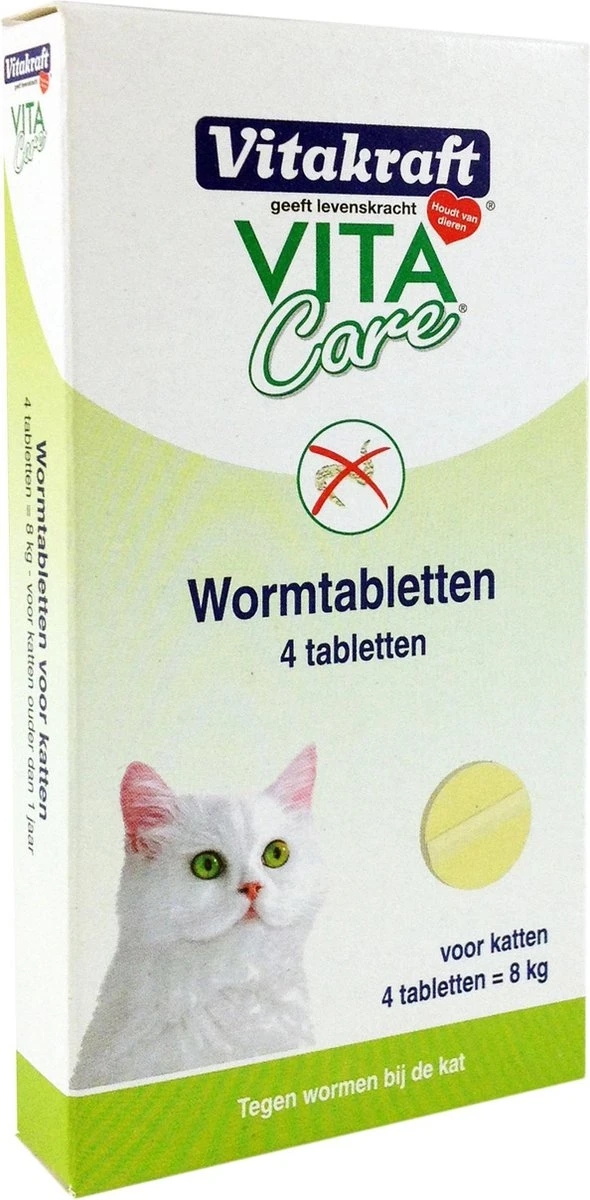 Vitakraft Vitacare Wormtabletten Voor Katten - 4 Tabletten 1 Vitakraft Vitacare Wormtabletten Voor Katten - 4 Tabletten