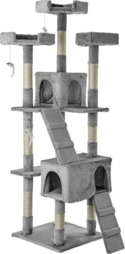 Krabpaal XXL Voor Kat -170 Cm -Grijs - Kattenboom Voor Grote Katten - Kattenhuis Van Sisal - XXL Klimpaal Voor Meerdere Katten -Huisdierbenodigdheden 593x1200 4