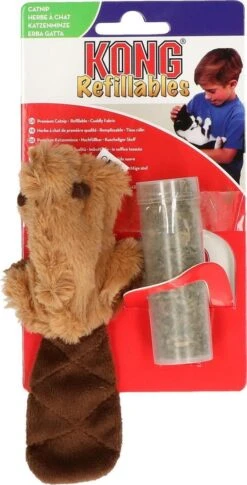 Kong Kat Catnip Bever - Speelmuis - Bruin - 3,8 X 4,5 X 4,2 -Huisdierbenodigdheden 611x1200 1
