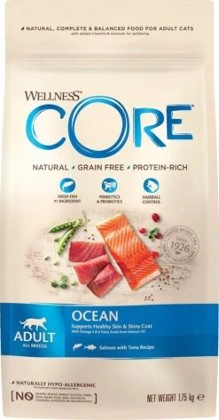 Wellness Core Grain Free Cat Ocean Zalm & Tonijn - Kattenvoer - 1.75 Kg -Huisdierbenodigdheden 627x1200 1