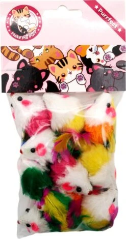 Make Me Purr Fluffy Muizen Met Veer (10 Stuks) - Kattenspeeltjes - Kattenspeelgoed - Speelgoed Voor Katten - Kat Speeltje Muis - Kitten Speeltjes Muisjes -Huisdierbenodigdheden 631x1200 2