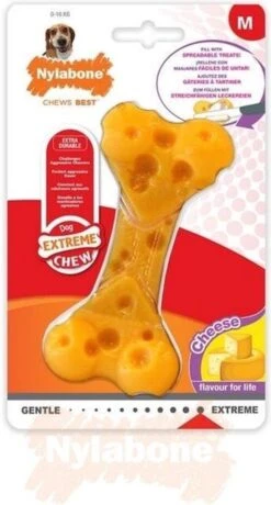 Nylabone Durable Cheese Bone - M -Huisdierbenodigdheden 645x1200 4