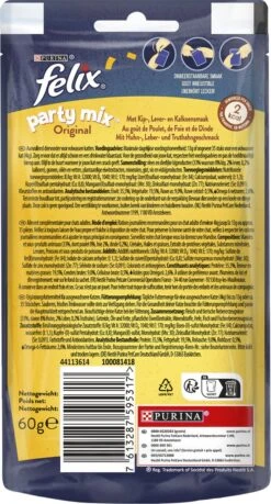 Felix Party Mix - Kattensnacks Original - 8 X 60g -Huisdierbenodigdheden 646x1200 3
