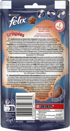 Felix Crispies - Kattensnacks Zalm & Forel - 8 X 45g -Huisdierbenodigdheden 646x1200 6