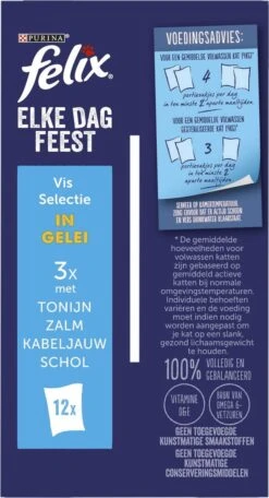 Felix Elke Dag Feest Vis Selectie In Gelei - Katten Natvoer - 4x12x85 Gr -Huisdierbenodigdheden 650x1200 2