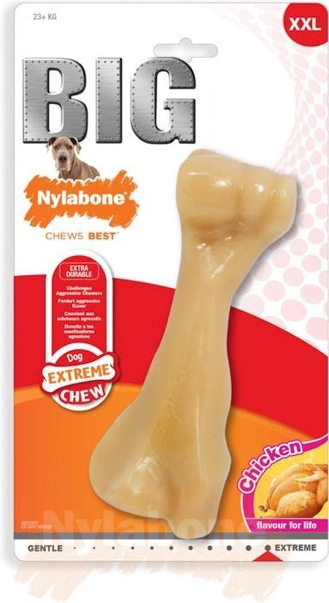 Nylabone Big Chew Kauwbot - Kipsmaak - Hond Zwaarder Dan 23 Kg 1 Nylabone Big Chew Kauwbot - Kipsmaak - Hond Zwaarder Dan 23 Kg