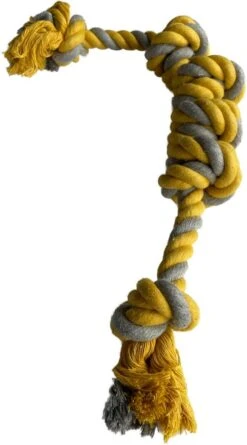 BoDutch Flostouw Hond - Hondenspeelgoed - Trektouw Hond - Hondentouw - Flostouw Hond - 60 Cm - Apporteerspeelgoed - Geel/Grijs -Huisdierbenodigdheden 666x1200 2