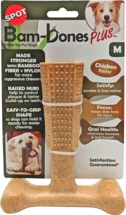 Spot Bam-Bones Plus Easy Grip - Veilig Kauwbot Voor Honden - Speciaal Voor Sterke Kauwers - Verzorgt Het Gebit Van De Hond - Rund Of Kip - S/M/L - Maat: Large, Smaak: Kip -Huisdierbenodigdheden 702x1200 2