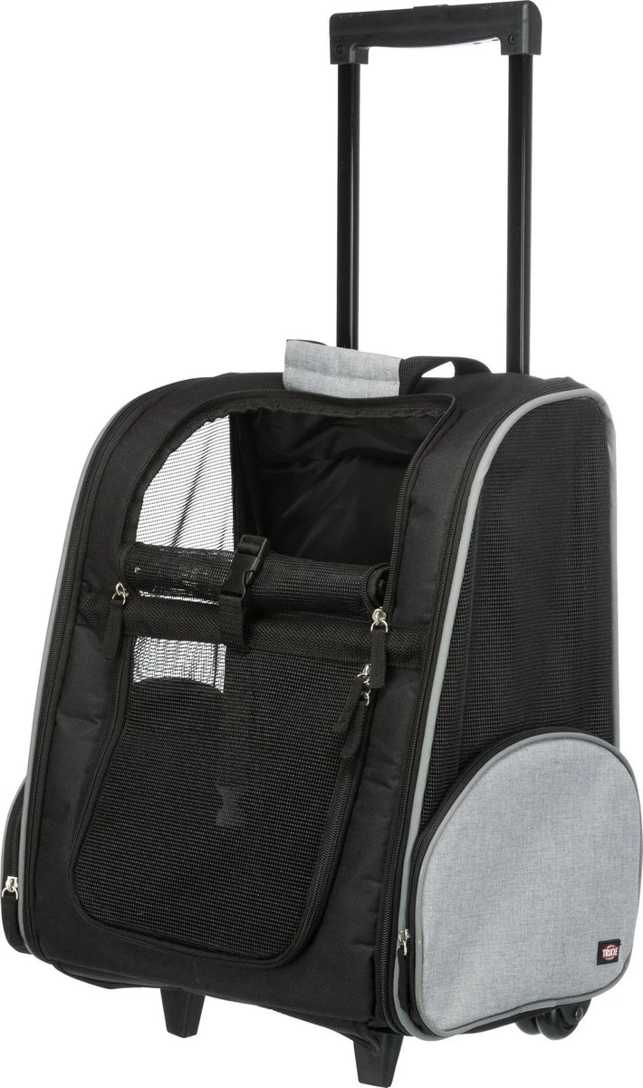 Trixie Reismand Trolley Zwart / Grijs - 36X27X50 CM 1 Trixie Reismand Trolley Zwart / Grijs - 36X27X50 CM