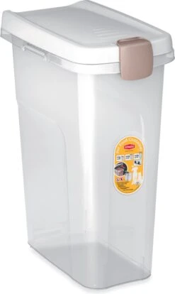 Stefanplast Voerton 25 Liter Transparant / Wit Voor Circa 10 Kg Aan Hondenvoer
