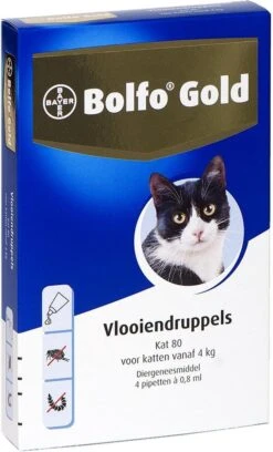 Bayer Bolfo Gold 80 Anti Vlooienmiddel - Kat - > 4 Kg - 4 Pipetten -Huisdierbenodigdheden 726x1200 1