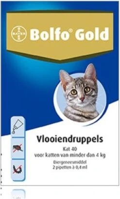 Bayer Bolfo Gold 40 Anti Vlooienmiddel - Kat - 0 Tot 4 Kg - 2 Pipetten -Huisdierbenodigdheden 727x1200 2