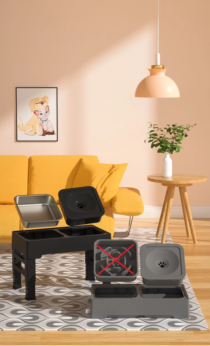 Voerbak Hond - In Hoogte Verstelbaar - Rvs Voerbak - Hondenvoerbak - Voerbak Hond Met Standaard - Voerbak Dubbel - Anti Schrokbak Hond - Drinkbak Hond - Honden - Kattenbak - Slow Feeder - Hond - Kat - Hondenmand - Hondenvoer - Kattenvoer - Zwart 5 Voerbak Hond - In Hoogte Verstelbaar - Rvs Voerbak - Hondenvoerbak - Voerbak Hond Met Standaard - Voerbak Dubbel - Anti Schrokbak Hond - Drinkbak Hond - Honden - Kattenbak - Slow Feeder - Hond - Kat - Hondenmand - Hondenvoer - Kattenvoer - Zwart - Afbeelding 5