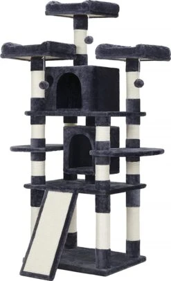Soph & Tess Krabpaal Voor Katten - Kattenboom -Donker Grijs - 60 X 55 X 172 Cm