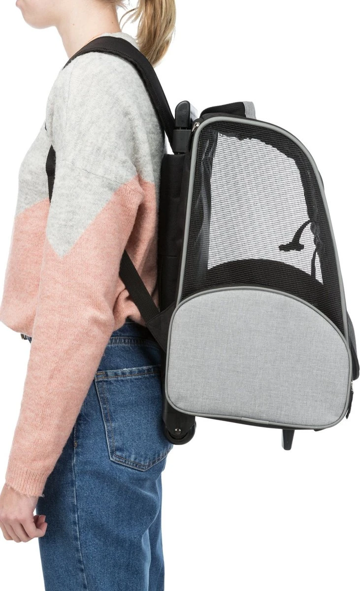 Trixie Reismand Trolley Zwart / Grijs - 36X27X50 CM 10 Trixie Reismand Trolley Zwart / Grijs - 36X27X50 CM - Afbeelding 10