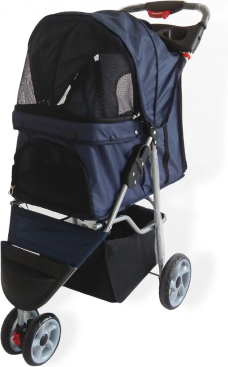Topmast Modern - Hondenbuggy - Donkerblauw - Inklapbare - 3 Wielen - Comfort Buggy 1 Topmast Modern - Hondenbuggy - Donkerblauw - Inklapbare - 3 Wielen - Comfort Buggy