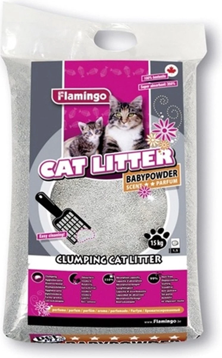 Flamingo - Kattenbakvulling Babypoeder 12 Kg 3 Flamingo - Kattenbakvulling Babypoeder 12 Kg - Afbeelding 3