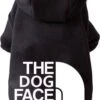Db Honden Hoodie - The Dog Face - 1 Kg Hond - Hondenjas Met Capuchon - Hondenkleding - Hondentrui Met Capuchon - Zwart