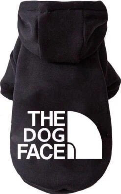 Db Honden Hoodie - The Dog Face - 1 Kg Hond - Hondenjas Met Capuchon - Hondenkleding - Hondentrui Met Capuchon - Zwart