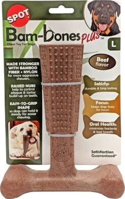 Spot Bam-Bones Plus Easy Grip - Veilig Kauwbot Voor Honden - Speciaal Voor Sterke Kauwers - Verzorgt Het Gebit Van De Hond - Rund Of Kip - S/M/L - Maat: Large, Smaak: Kip -Huisdierbenodigdheden 755x1200 3