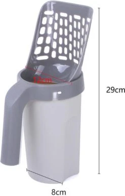 YELÉ LIVING – Kattenbakschep – Haarverwijderaar - Cat Litter Scoop – Kattenbakschep Met Container – Katten – Kattenbak – Grijs/wit – Kattenbak Schep – Grind – Kattengrind – Kattenbak Grind – Poep Zakjes – Afvalcontainer - All-in-1 Kattenbakschep -Huisdierbenodigdheden 769x1200 5