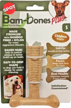 Spot Bam-Bones Plus Easy Grip - Veilig Kauwbot Voor Honden - Speciaal Voor Sterke Kauwers - Verzorgt Het Gebit Van De Hond - Rund Of Kip - S/M/L - Maat: Large, Smaak: Kip -Huisdierbenodigdheden 784x1200 3