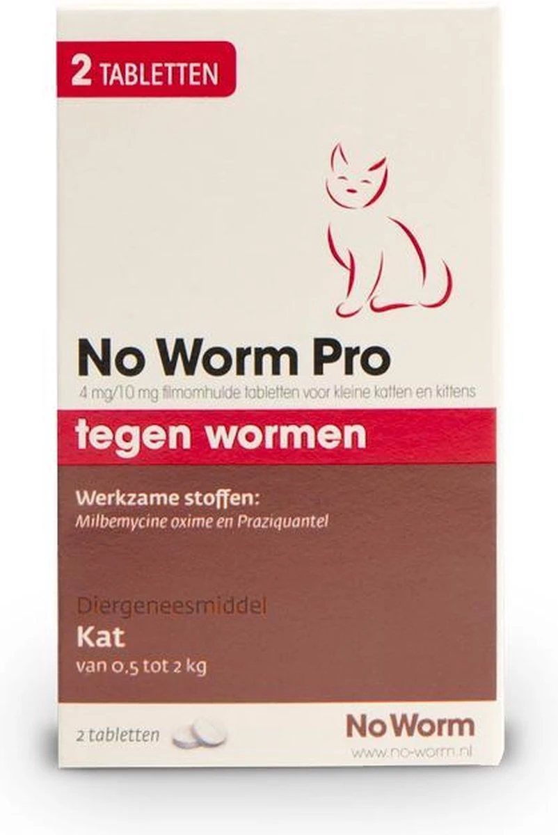 No Worm Pro Kat & Kitten - Anti Wormenmiddel - 2 X 2 Tab Vanaf 0.5 Kg Vanaf 6 Weken 5 No Worm Pro Kat & Kitten - Anti Wormenmiddel - 2 X 2 Tab Vanaf 0.5 Kg Vanaf 6 Weken - Afbeelding 5