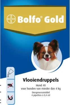 Bayer Bolfo Gold 40 Anti Vlooienmiddel - Hond - 0 Tot 4 Kg - 2 Pipetten