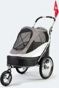 InnoPet Sporty Dog Trailer Deluxe - Hondenfietskar - Zwart/Zilvergrijs - 71x44x63cm -Huisdierbenodigdheden 804x1200