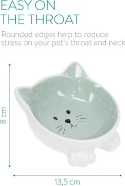 Navaris Voerbakjes Voor Katten - Set Van 2 Voer- En Waterbakken - Etensbak Van Keramiek - Met Antislip Voetjes - Kattenvorm - Roze/Groen -Huisdierbenodigdheden 806x1200 10
