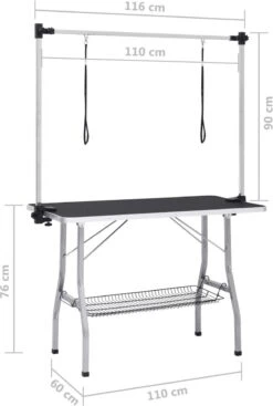 VIDAXL Hondentrimtafel Verstelbaar Met 2 Lussen En Opbergschap -Huisdierbenodigdheden 808x1200
