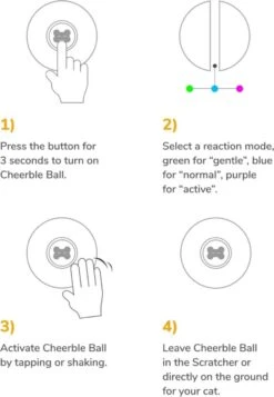 Cheerble Mini Ball 2.0 - Slimme Interactieve Zelf Rollende Bal Voor Katten - 3 Speelmodi - Kattenspeeltjes - USB Oplaadbaar - Rood -Huisdierbenodigdheden 830x1200 5