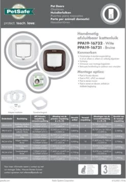 PetSafe 300 Deluxe Kattenluik - M - Ø 25.2 Cm - Wit -Huisdierbenodigdheden 831x1200 9