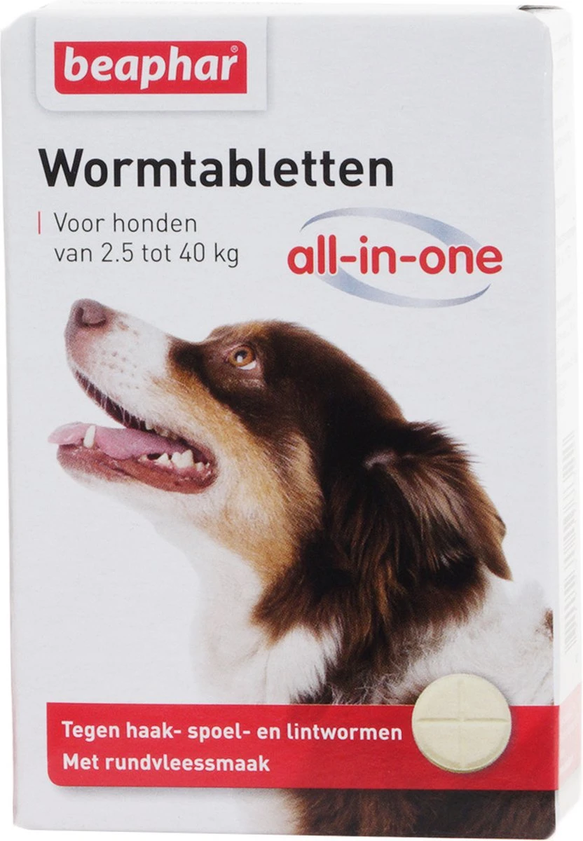 Beaphar All In One Ontwormingsmiddel - Hond 2.5-40 Kg - 4 Tabletten 4 Beaphar All In One Ontwormingsmiddel - Hond 2.5-40 Kg - 4 Tabletten - Afbeelding 4