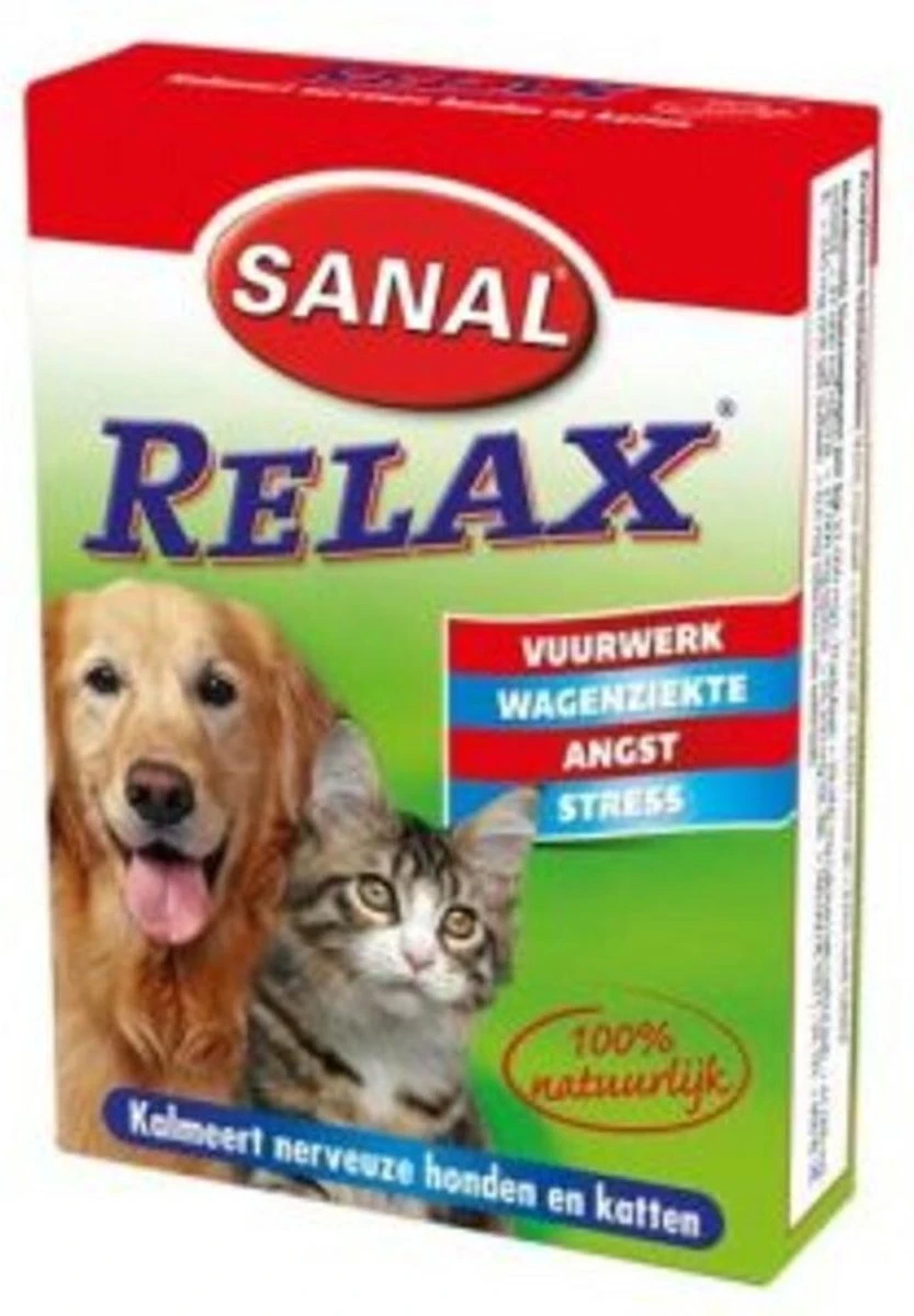 Sanal Relax Tablet - Antistressmiddel Kat/Hond - 15 Stuks 1 Sanal Relax Tablet - Antistressmiddel Kat/Hond - 15 Stuks