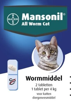 Mansonil All Worm Cat Ontworming - Kat - 2 Tabletten -Huisdierbenodigdheden 836x1200 5