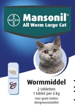Mansonil All Worm Large Cat Ontworming - Grote Kat - 2 Tabletten -Huisdierbenodigdheden 836x1200 6