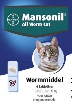 Mansonil All Worm Cat Ontworming - Kat - 4 Tabletten -Huisdierbenodigdheden 836x1200 7