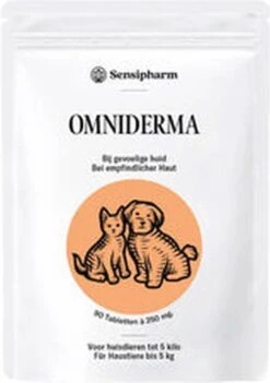 Sensipharm Omniderma Voor Kat, Hondje, Cavia, Konijn - Voedingssupplement Voor Huid En Vacht, Bij Jeuk, Eczeem & Hotspot - 90 Tabletten à 250 Mg -Huisdierbenodigdheden 844x1200 9