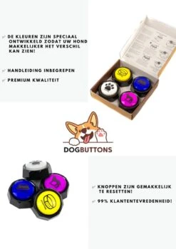 Dogbuttons® – PETIFY PREMIUM Praatknoppen –4 Stuks - Praatknop – Hond – Opneembare Knoppen – Hond Praten – Hondentraining – Praatknoppen – Dog Button – Hondenknop – Huisdier – Honden Speelgoed Intelligentie – Praten Met Hond – Laat Uw Hond Spreken! -Huisdierbenodigdheden 848x1200 5