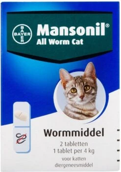 Mansonil All Worm Cat Ontworming - Kat - 4 Tabletten -Huisdierbenodigdheden 850x1200 8
