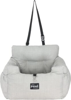 Studio Proud - Honden Autostoel - Autozitje - Automand - Zeer Luxe Hondenmand Voor In De Auto - Comfortabele & Veilig Honden Autozitje - Grijs Kleurig - Makkelijk Schoon Te Maken - Veilige Auto Bench Voor Puppy En/of Hond -Huisdierbenodigdheden 856x1200 3