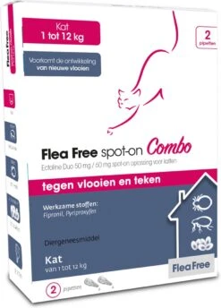 Flea Free Ectoline Duo Kat - Tegen Vlooien En Teken - 2 Pipetten -Huisdierbenodigdheden 861x1200 7